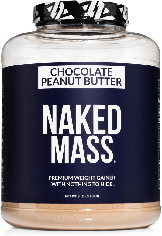 All Natural Chocolate Peanut Butter Weight Gainer Protein Powder - 8Lb Bulk, 1,280 Calories, 50G Protein, GMO, Gluten & Soy Free