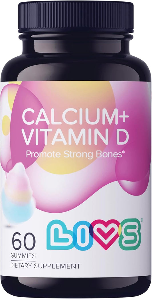 All-Natural Cotton Candy Flavored Calcium & Vitamin D Gummies - 60 Count