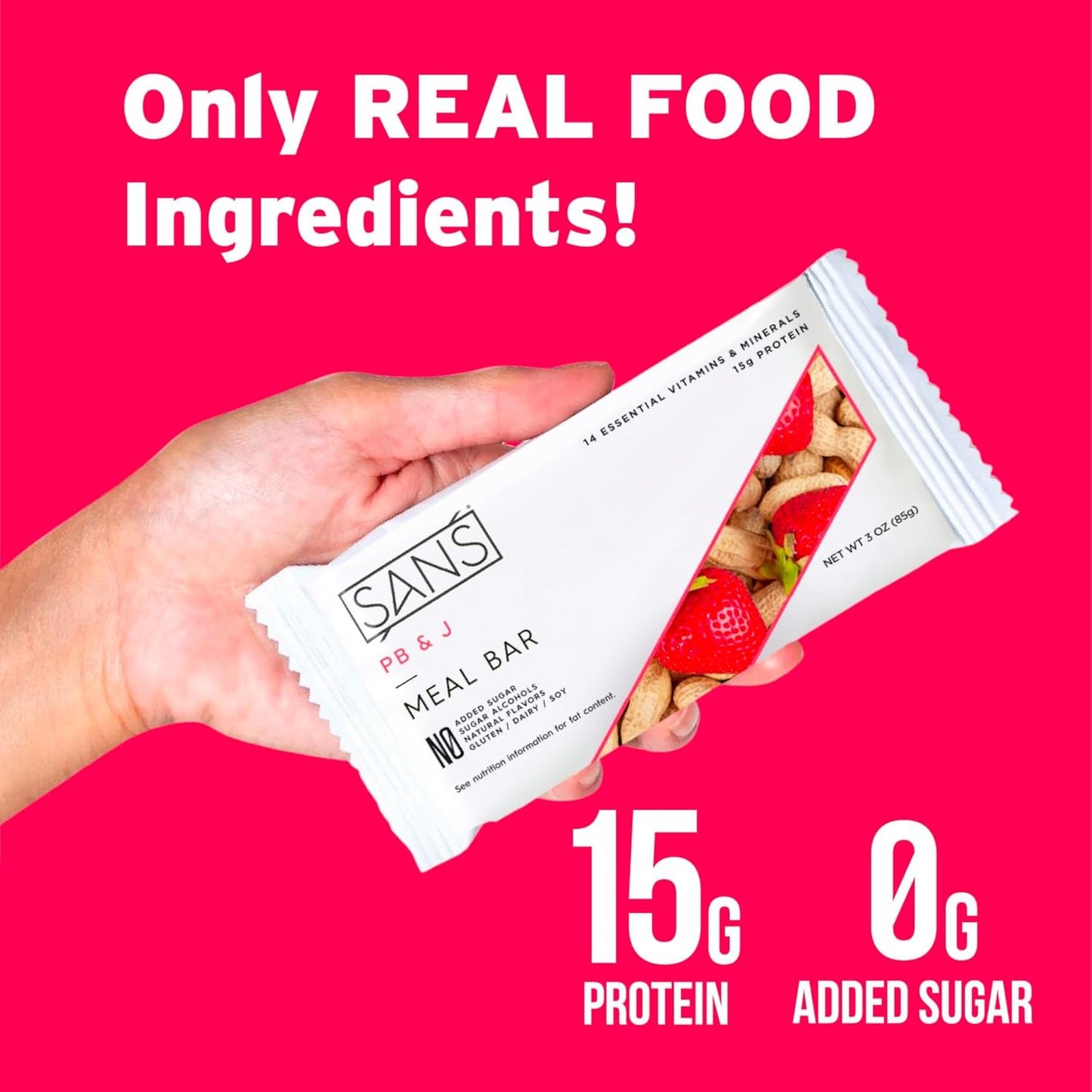 All-Natural Dairy-Free Protein Bar with 14 Vitamins & Minerals - Gluten-Free Meal Replacement Bar (12 Pack)
