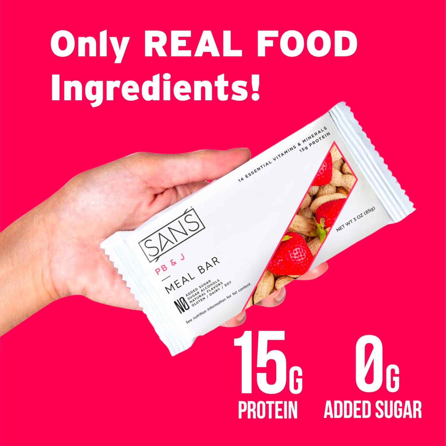 All-Natural Dairy-Free Protein Bar with 14 Vitamins & Minerals - Gluten-Free Meal Replacement Bar (12 Pack)