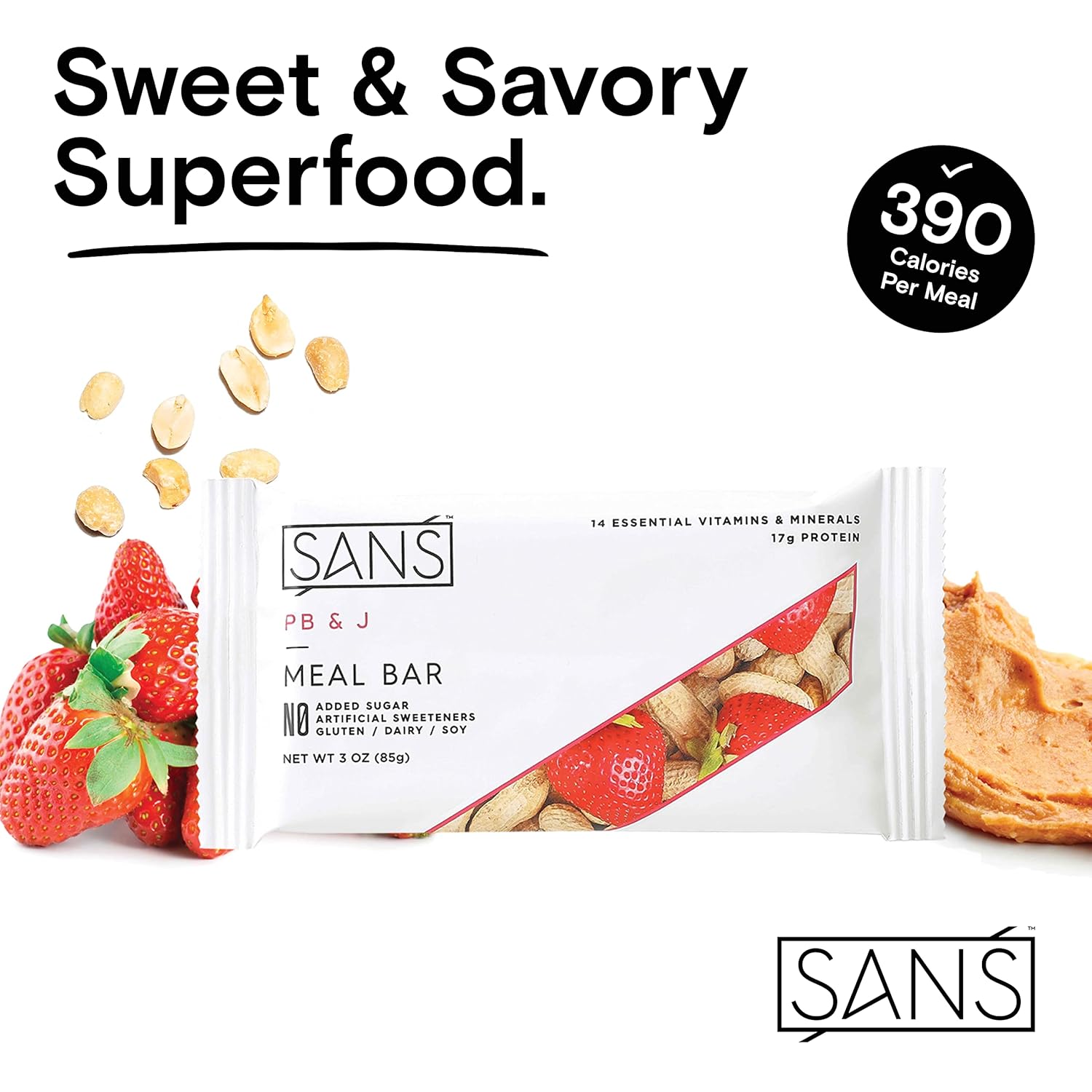 All-Natural Dairy-Free Protein Bar with 14 Vitamins & Minerals - Gluten-Free Meal Replacement Bar (12 Pack)