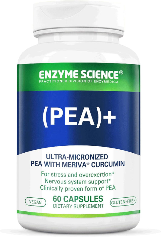 All-Natural Enzyme Science Pea+ Capsules with Meriva Curcumin for Nervous, Immune, & Muscular Support - 60 Count