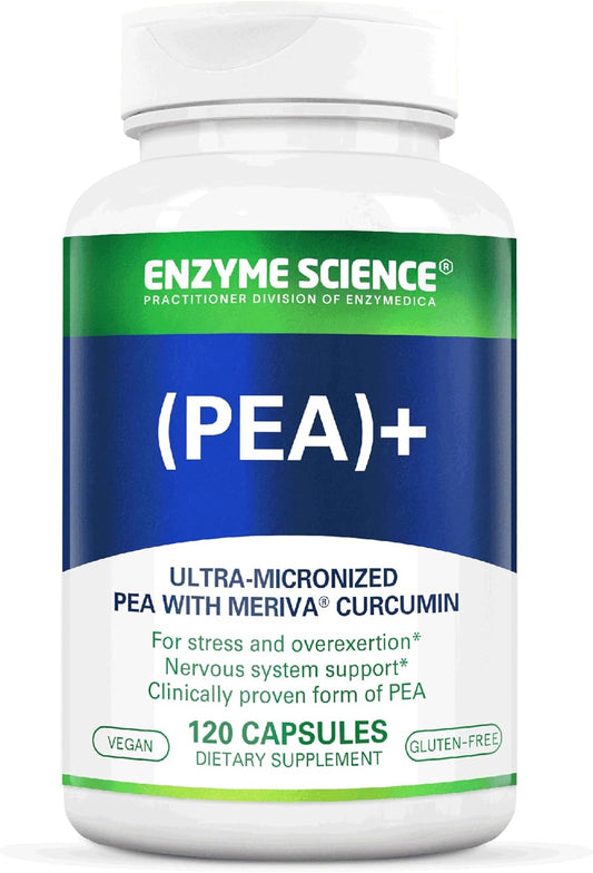 All-Natural Enzyme Science Pea+ Capsules with Meriva Curcumin for Physiological Support of Nervous, Immune, & Muscular Systems - 120 Count