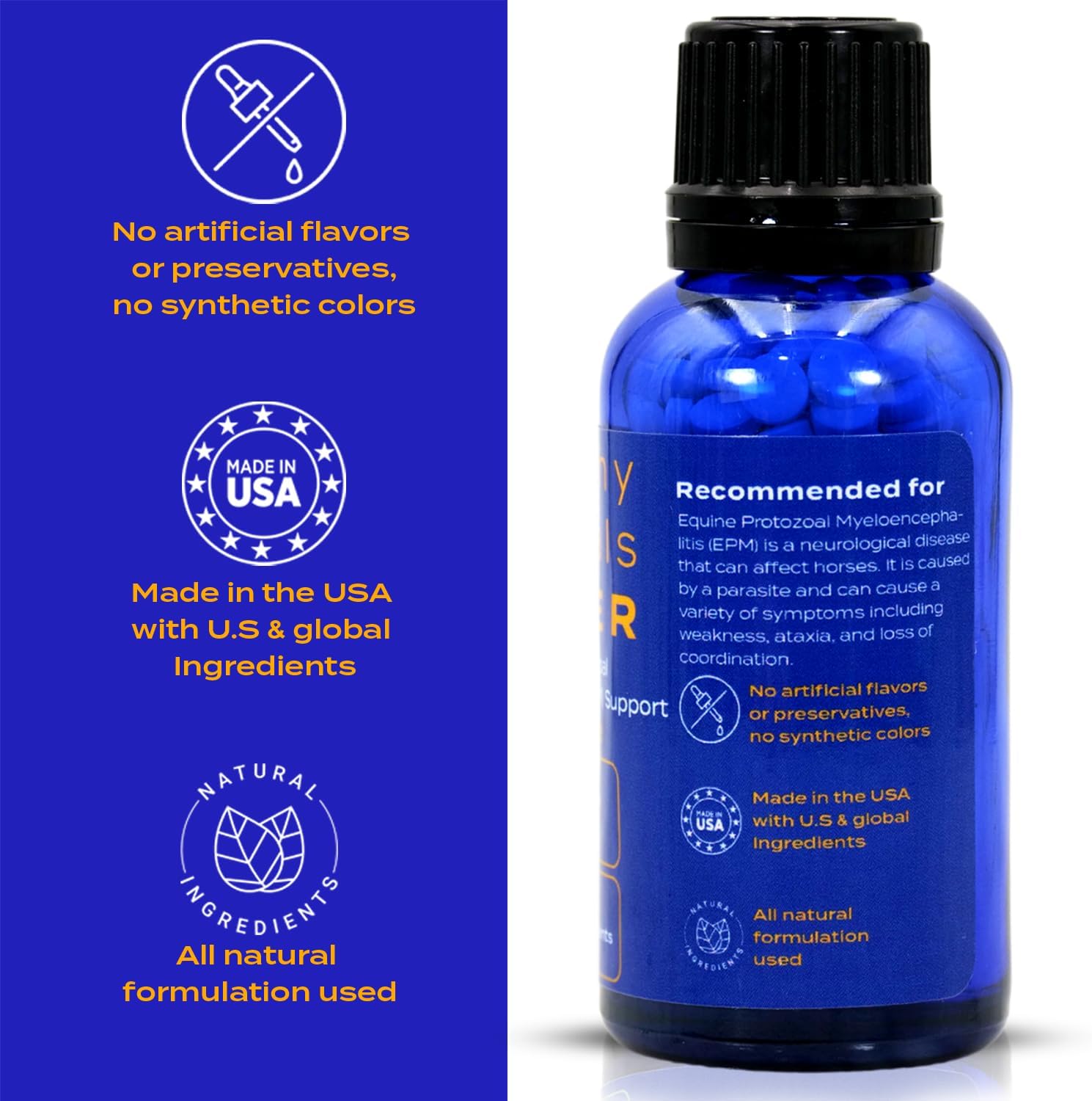 All-Natural Equine Protozoal Myeloencephalitis (EPM) Support Supplements - Reduce Weakness & Ataxia - Highly Effective - 300 Tablets