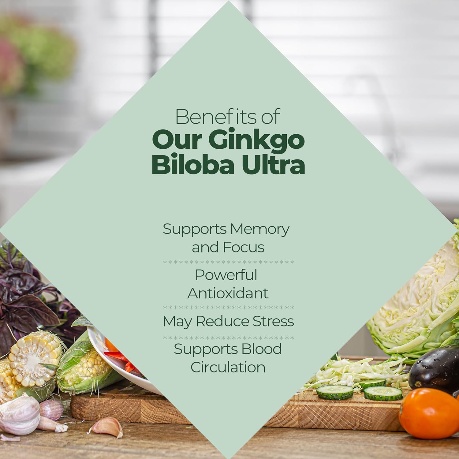 All Natural Ginkgo Biloba and Ginseng Brain Supplement for Memory, Alertness, and Circulation