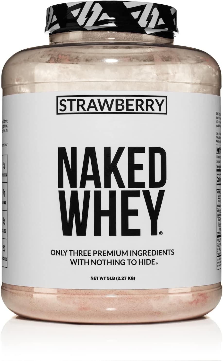All Natural Grass Fed Strawberry Whey Protein Powder - 5lb Bulk - GMO-Free - Soy & Gluten Free - Muscle Growth & Recovery - 61 Servings