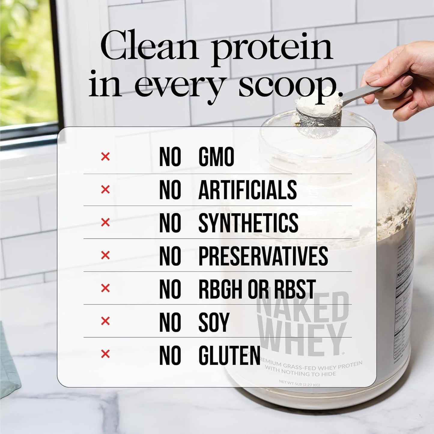 All Natural Grass Fed Strawberry Whey Protein Powder - 5lb Bulk - GMO-Free - Soy & Gluten Free - Muscle Growth & Recovery - 61 Servings