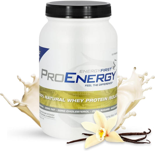 All-Natural Grass-Fed Vanilla Whey Protein Isolate Shake - Sugar-Free, Gluten-Free, Zero Lactose - 2lb for Keto & Recovery