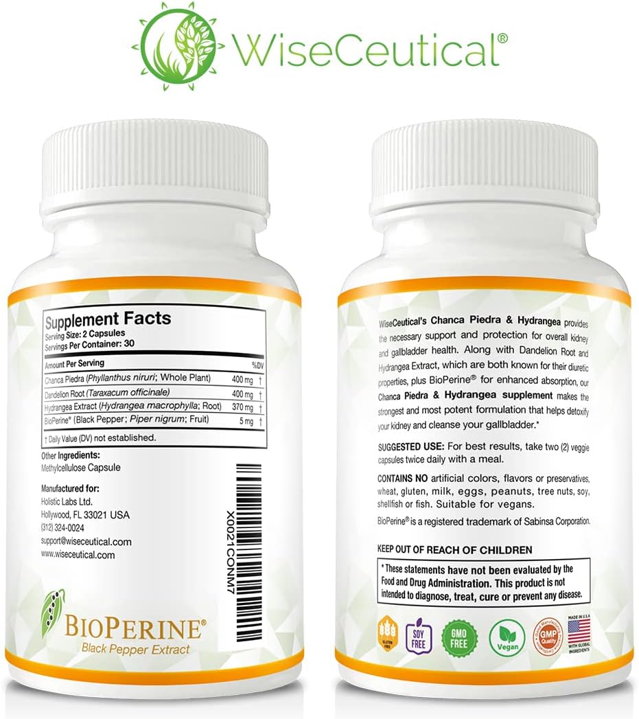 All-Natural Gut and Kidney Health Supplements with Ginger, Artichoke Leaf Extract, and Zinc Carnosine - Stone Crusher Chanca Piedra and Dandelion Root