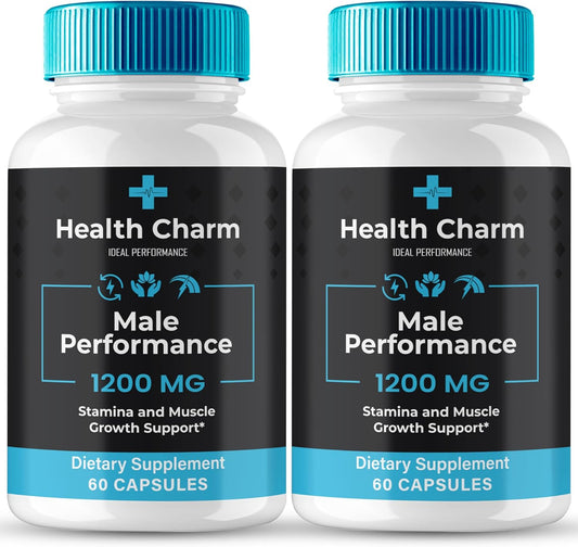 All-Natural Health Charm Supplement for Men - 120 Capsules for 60 Days Support