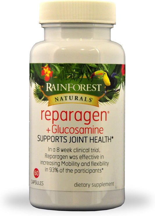 All-Natural Joint Health Supplement: Rainforest Nutritionals Inc. Reparagen Plus Glucosamine - Fast-Acting Formula (60 Capsules)