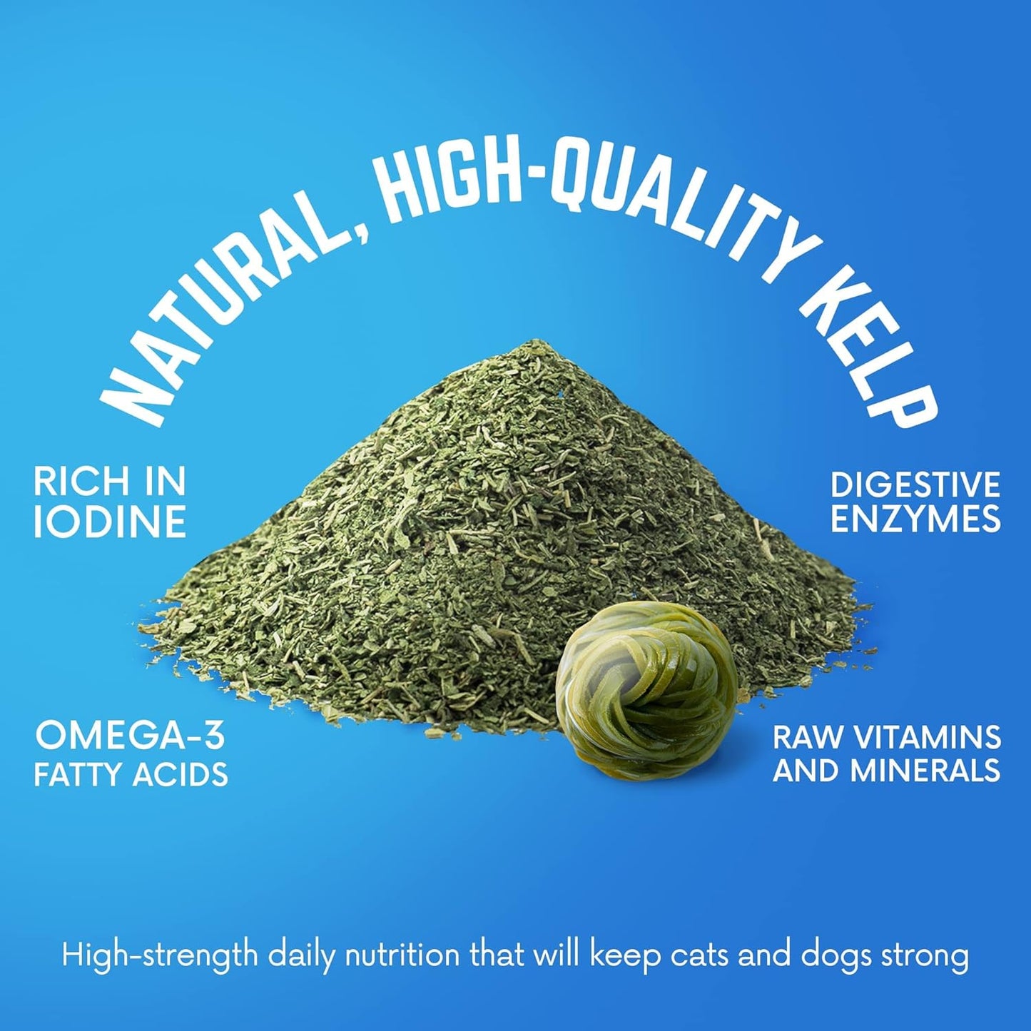 All-Natural Kelp Powder for Dogs, Rich in Iodine & Omegas, Supports Thyroid & Overall Health, 453g