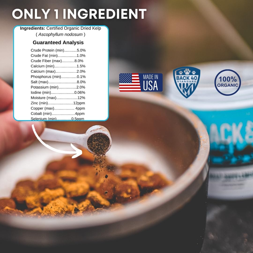 All-Natural Kelp Powder for Dogs, Rich in Iodine & Omegas, Supports Thyroid & Overall Health, 453g