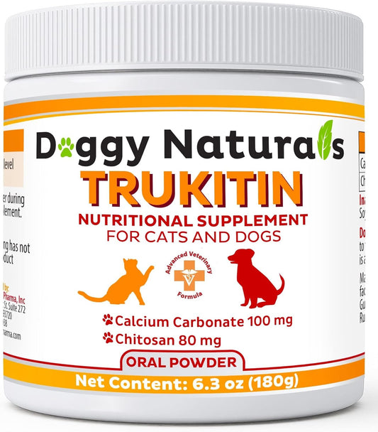 All Natural Pet Health Supplement for Cats & Dogs with Renal Support - Chitosan Based Phosphate Binder with Calcium Carbonate Oral Powder (U.S.A Made)