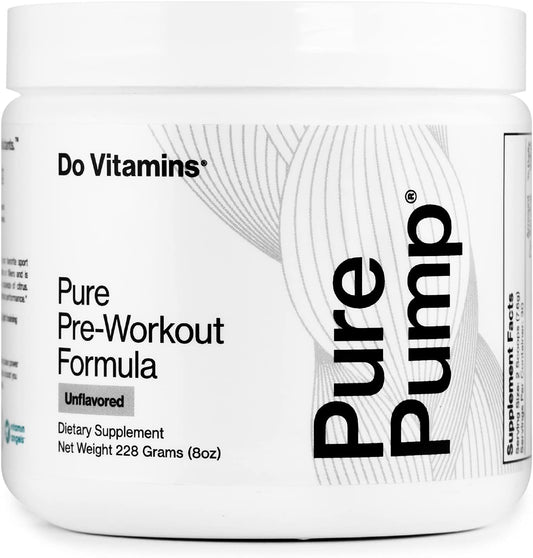 All-Natural Pre-Workout Powder for Energy, Focus, and Endurance - Vitamins PurePump, Citrulline, Beta Alanine, Vegan, Paleo, Keto - Unflavored (30 Servings)