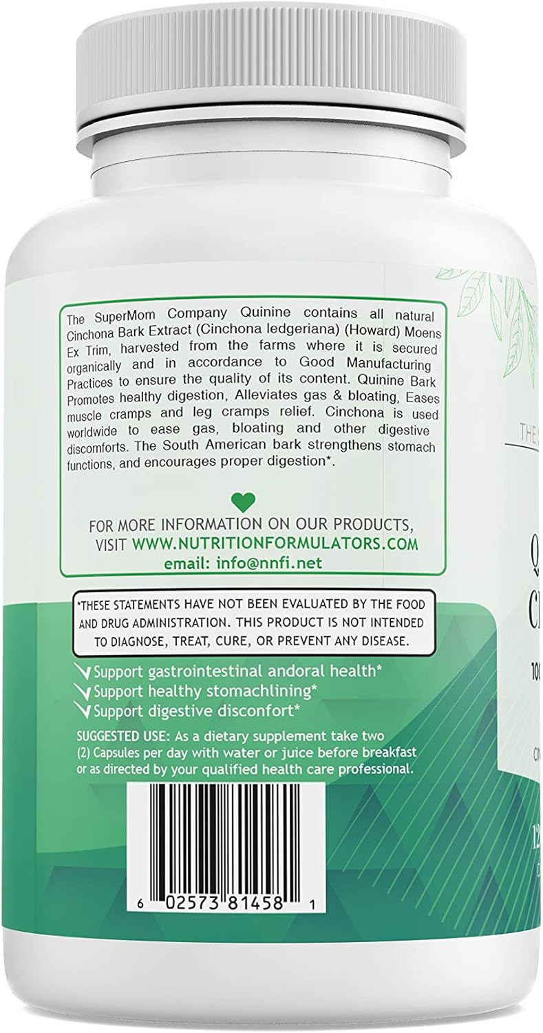 All-Natural Quinine Cinchona Bark Extract Supplement for Immune System Boost - 1000mg Capsules (120 Count)