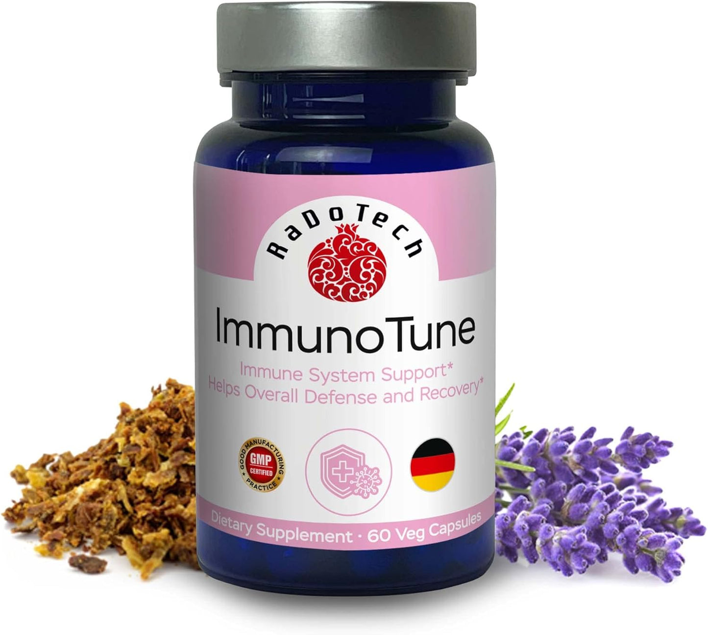 All-Natural RaDoTech ImmunoTune Immune Support Supplement - Boost Bodily Resistance and Defense, Fortify Immune Health - 60 Veg Capsules