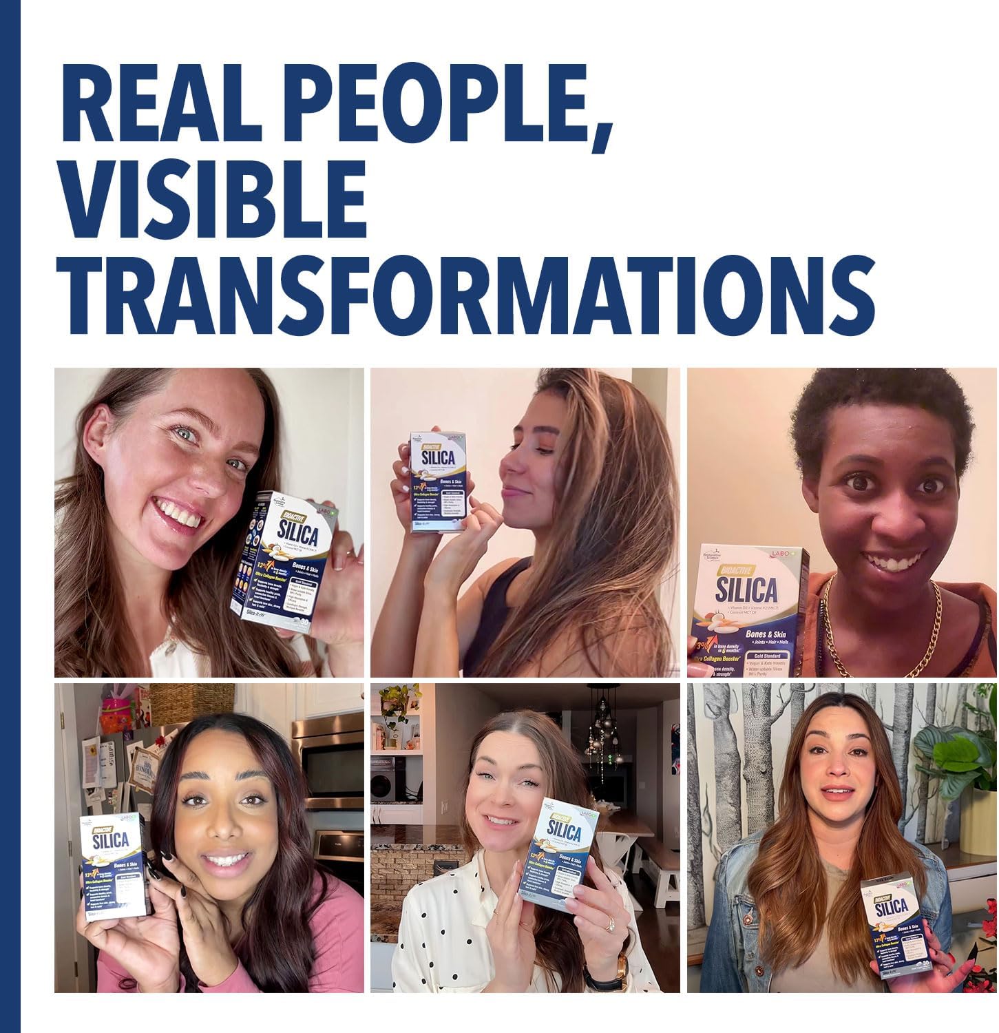 All-Natural Rice-Derived Silica Supplement for Collagen Production, Joint & Bone Health, Skin, Hair & Nails - Vegetarian-Friendly Formula with High Purity & Silicon Content