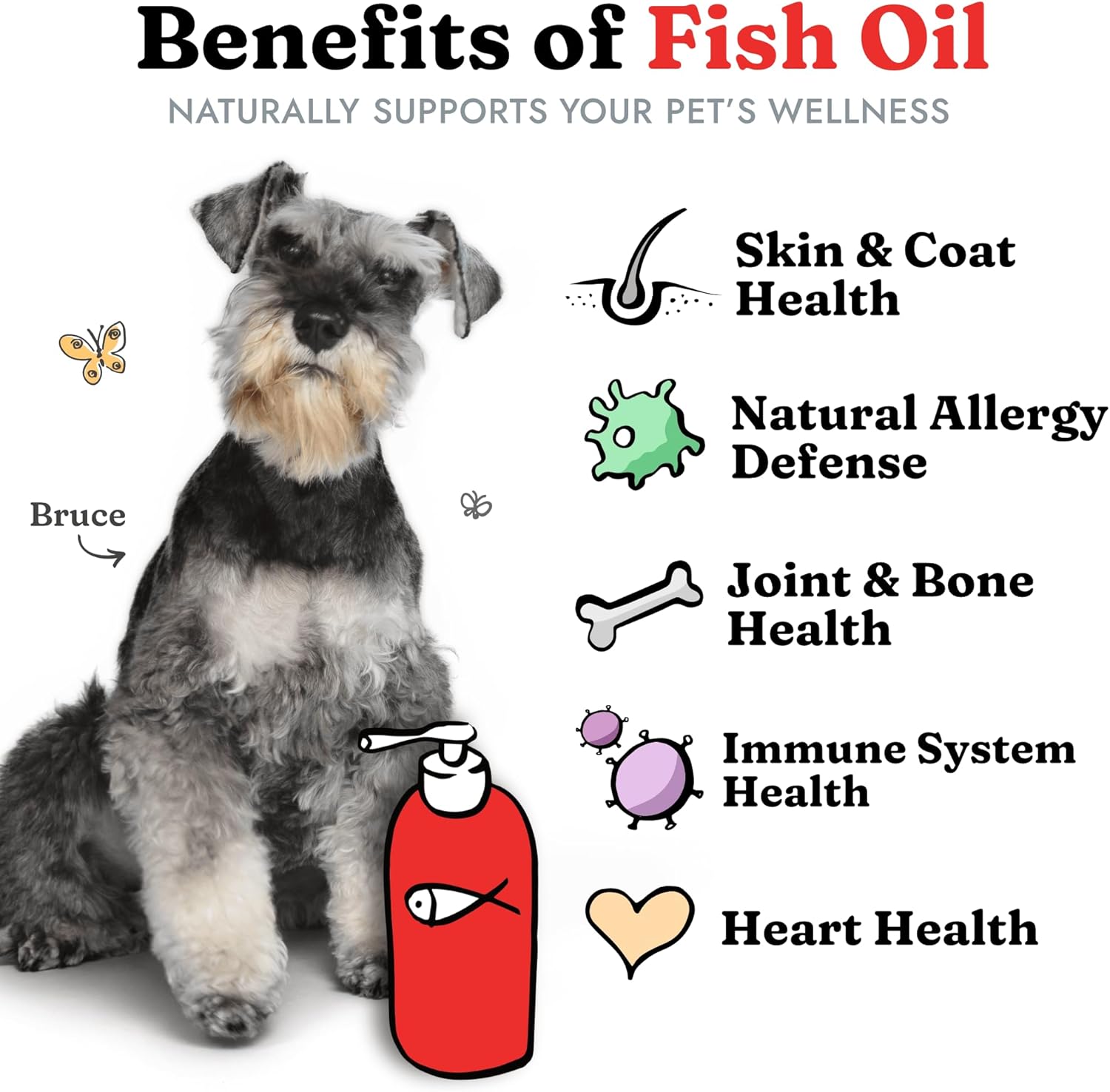 All Natural Salmon & Pollock Fish Oil for Dogs - Omega 3 EPA DHA Supplement for Healthy Skin & Coat, Itching & Allergy Defense, 64 oz