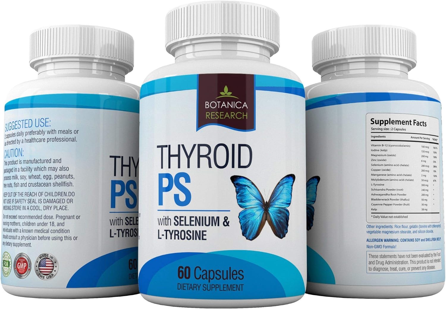 All-Natural Thyroid Support Complex Supplement for Energy Boost and Hormone Balance - 60 Veggie Capsules
