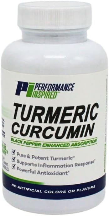All-Natural Turmeric Curcumin Capsules for Joint Support - 60 Count by Performance Inspired Nutrition