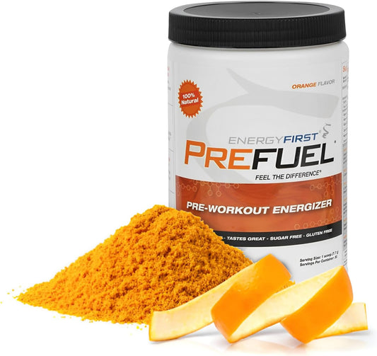All-Natural Vegan Pre-Workout Powder with Immune Support and Orange Flavor - 30 Servings, Zero Sugar for Maximum Energy and Performance