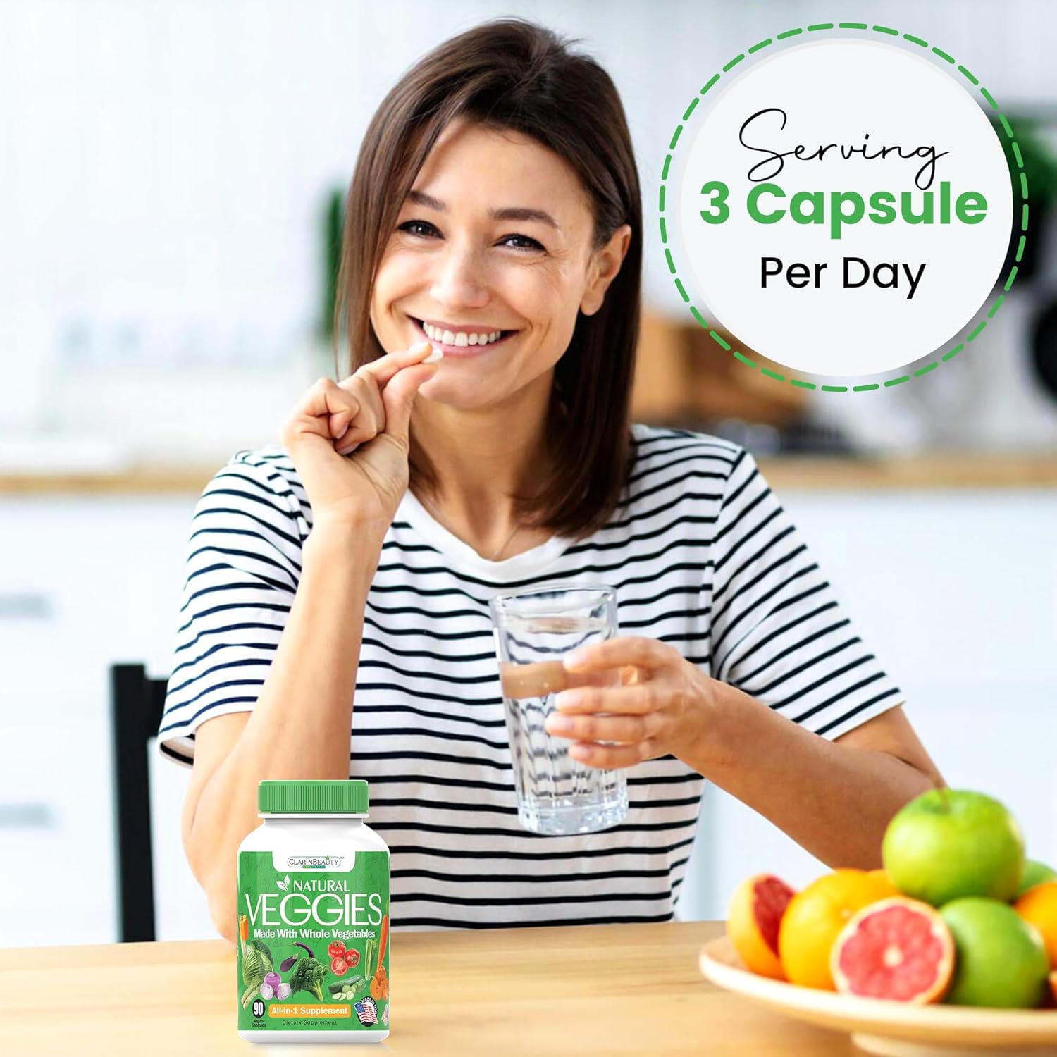 All Natural Veggie Capsules with Whole Superfoods for Maintaining, Protecting, and Repairing - 90 Capsules USA Made