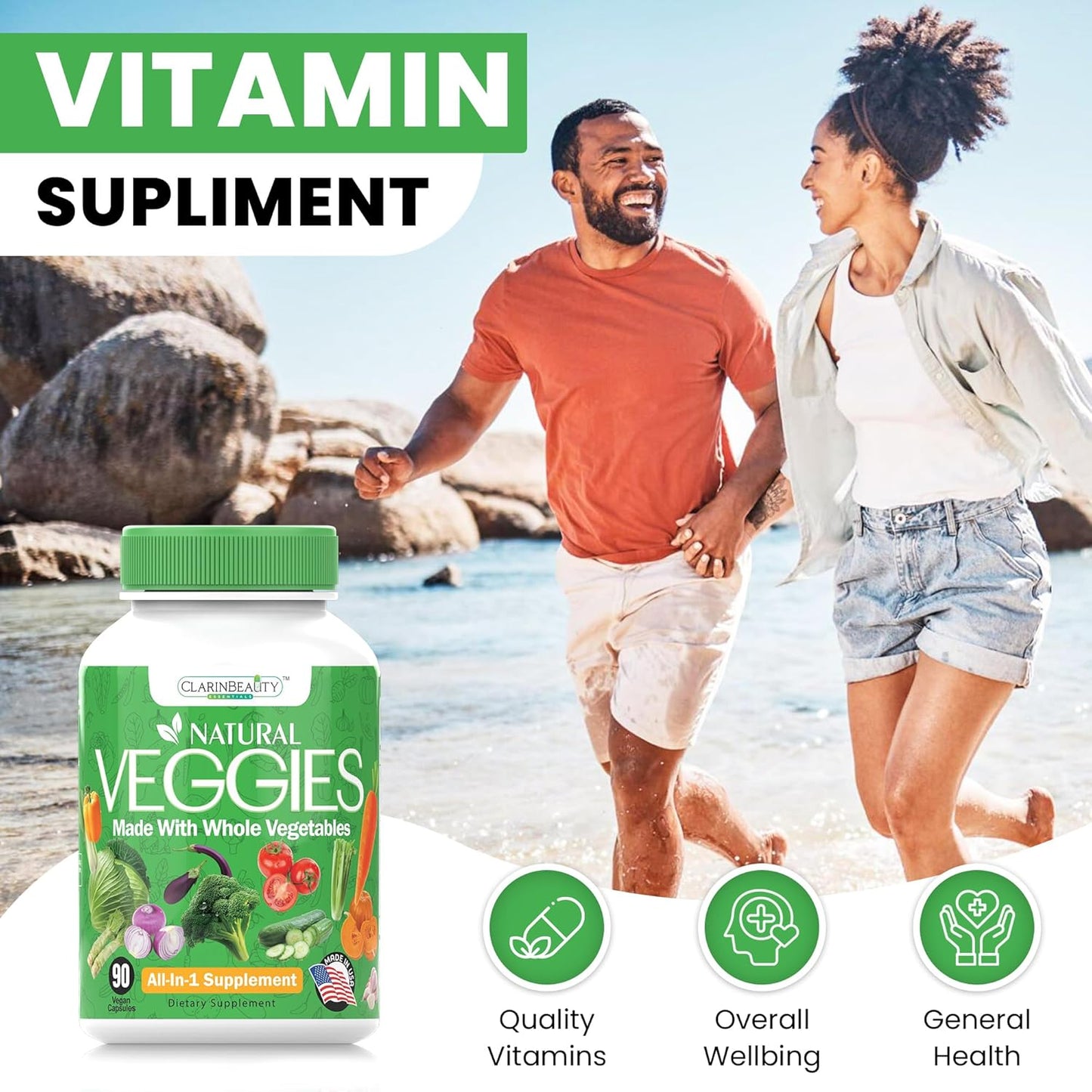 All Natural Veggie Capsules with Whole Superfoods for Maintaining, Protecting, and Repairing - 90 Capsules USA Made