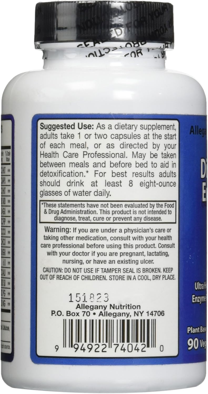 Allegany Nutrition Gluten-Free Digestive Enzymes - 90 Capsules for Digestion Support