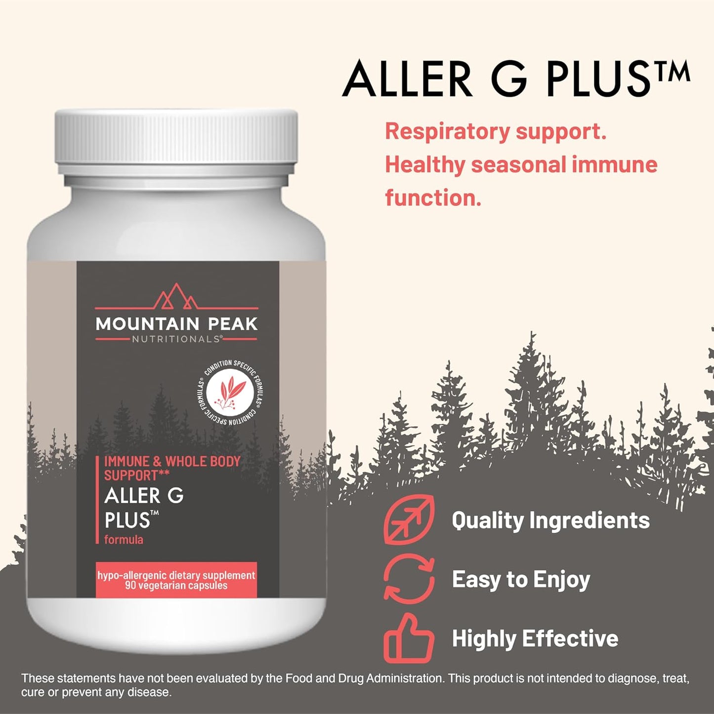 Aller G Plus Formula: Respiratory Support Supplement for Healthy Seasonal Immune Function - 90 Vegetarian Capsules