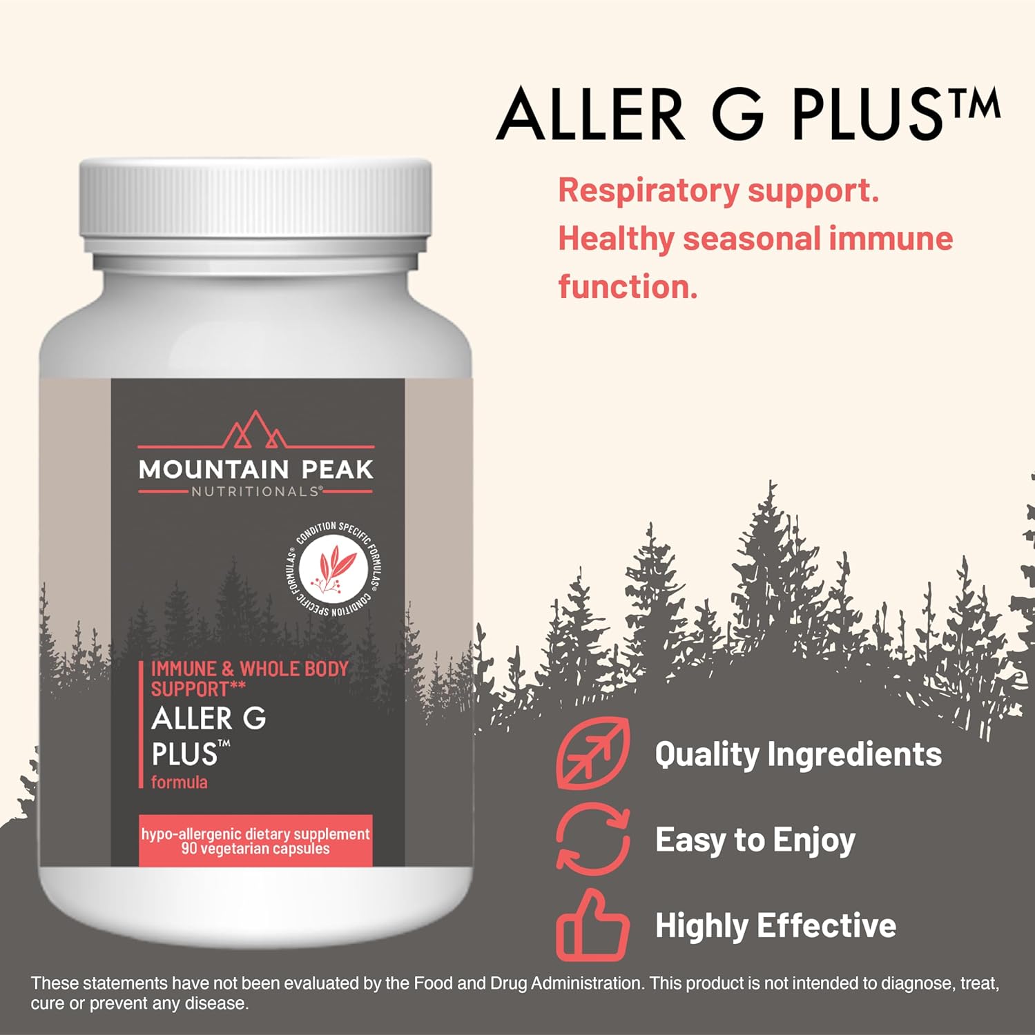 Aller G Plus Formula: Respiratory Support Supplement for Healthy Seasonal Immune Function - 90 Vegetarian Capsules