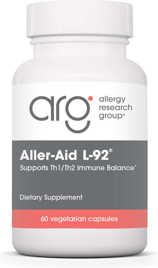 Allergy Research Group Aller-Aid L92 Supplement - 60 Vegetarian Capsules - with Lactobacillus Acidophilus, Indian Frankincense, Boswellic Acid