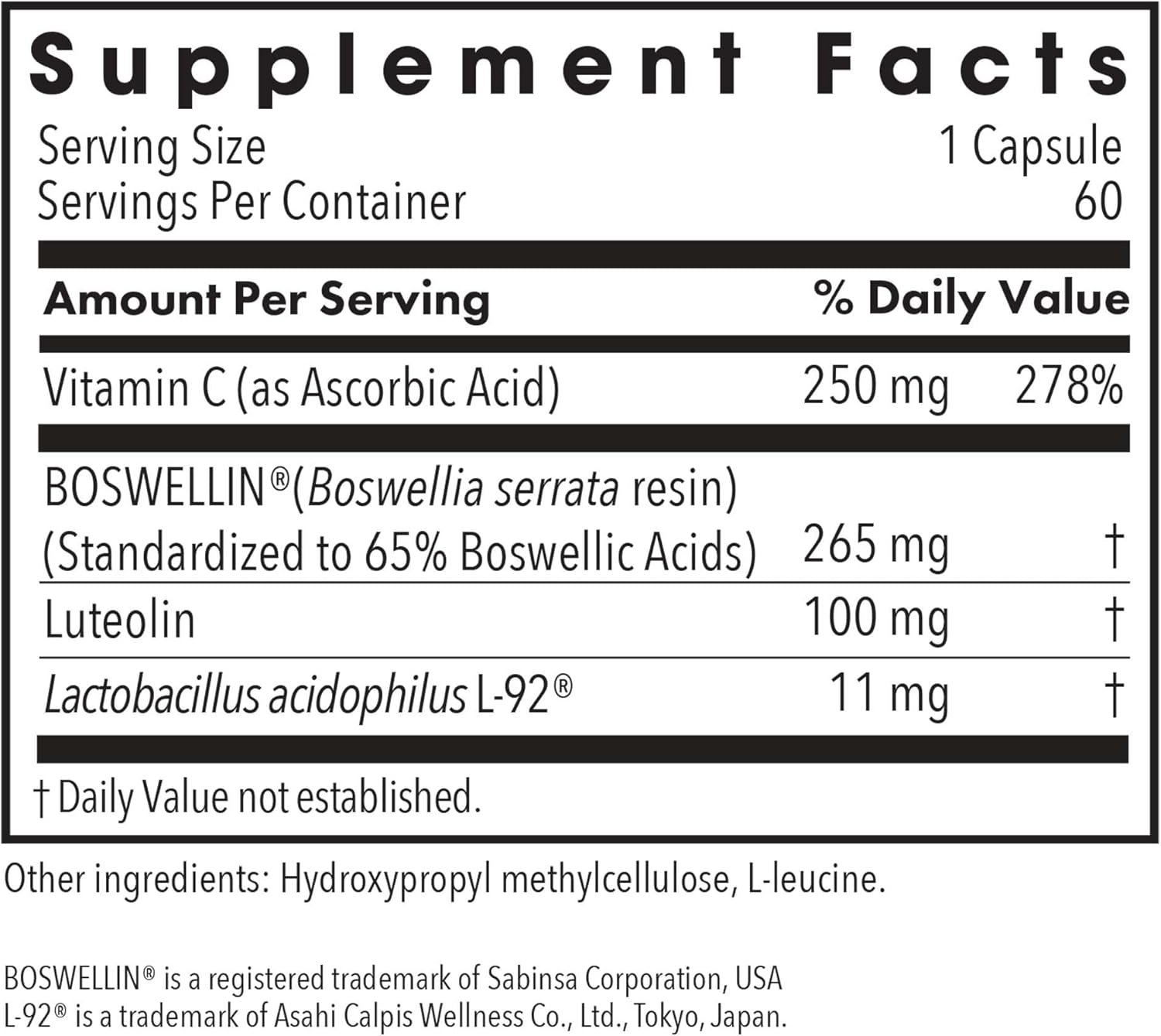 Allergy Research Group Aller-Aid L92 Supplement - 60 Vegetarian Capsules - with Lactobacillus Acidophilus, Indian Frankincense, Boswellic Acid