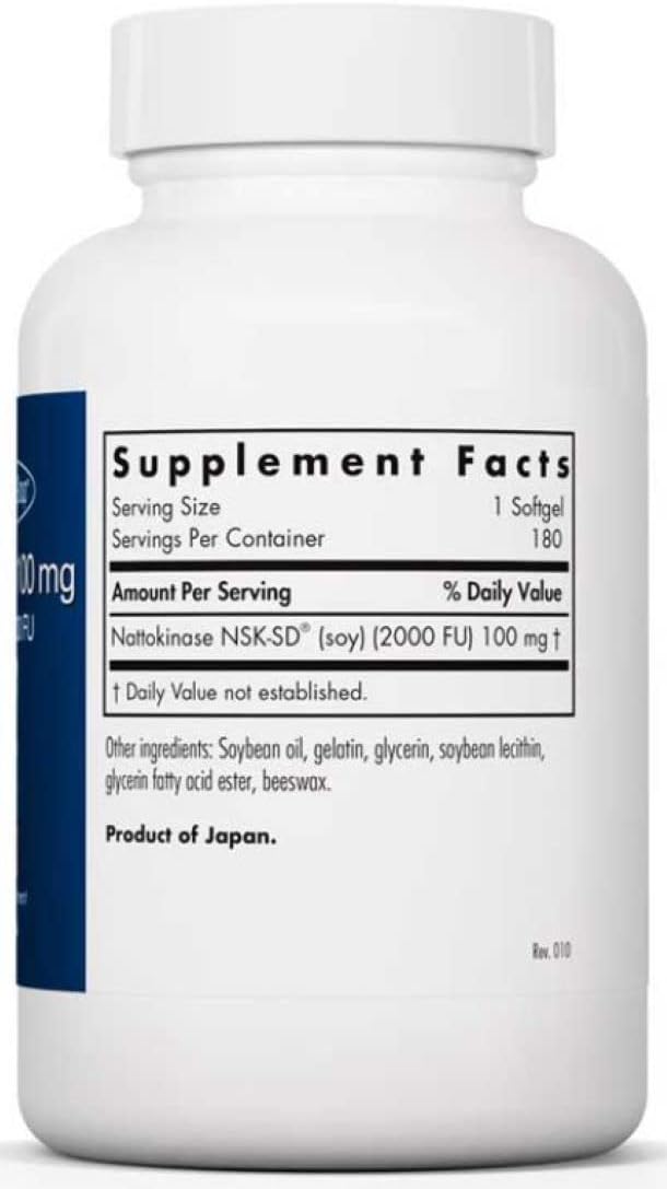 Allergy Research Group Nattokinase Supplement - 100mg 180 Softgels