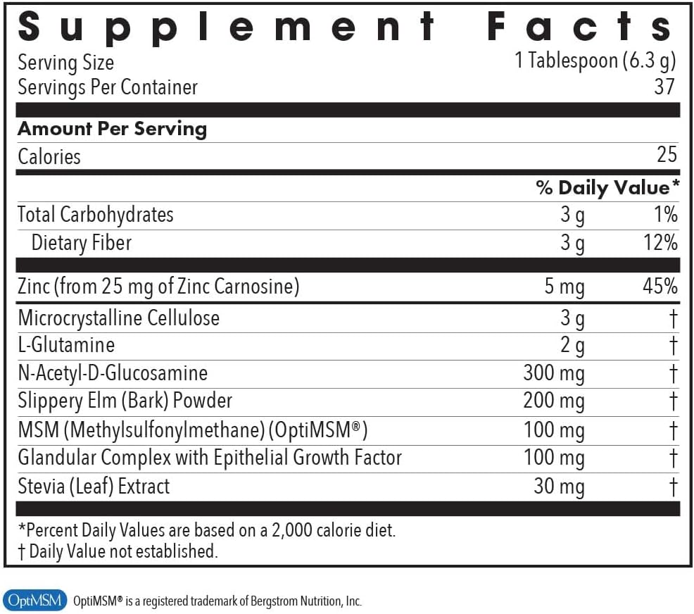 Allergy Research Group Perm A Vite Powder - Gut Health Supplement with L-Glutamine and Slippery Elm - 8.4 Oz