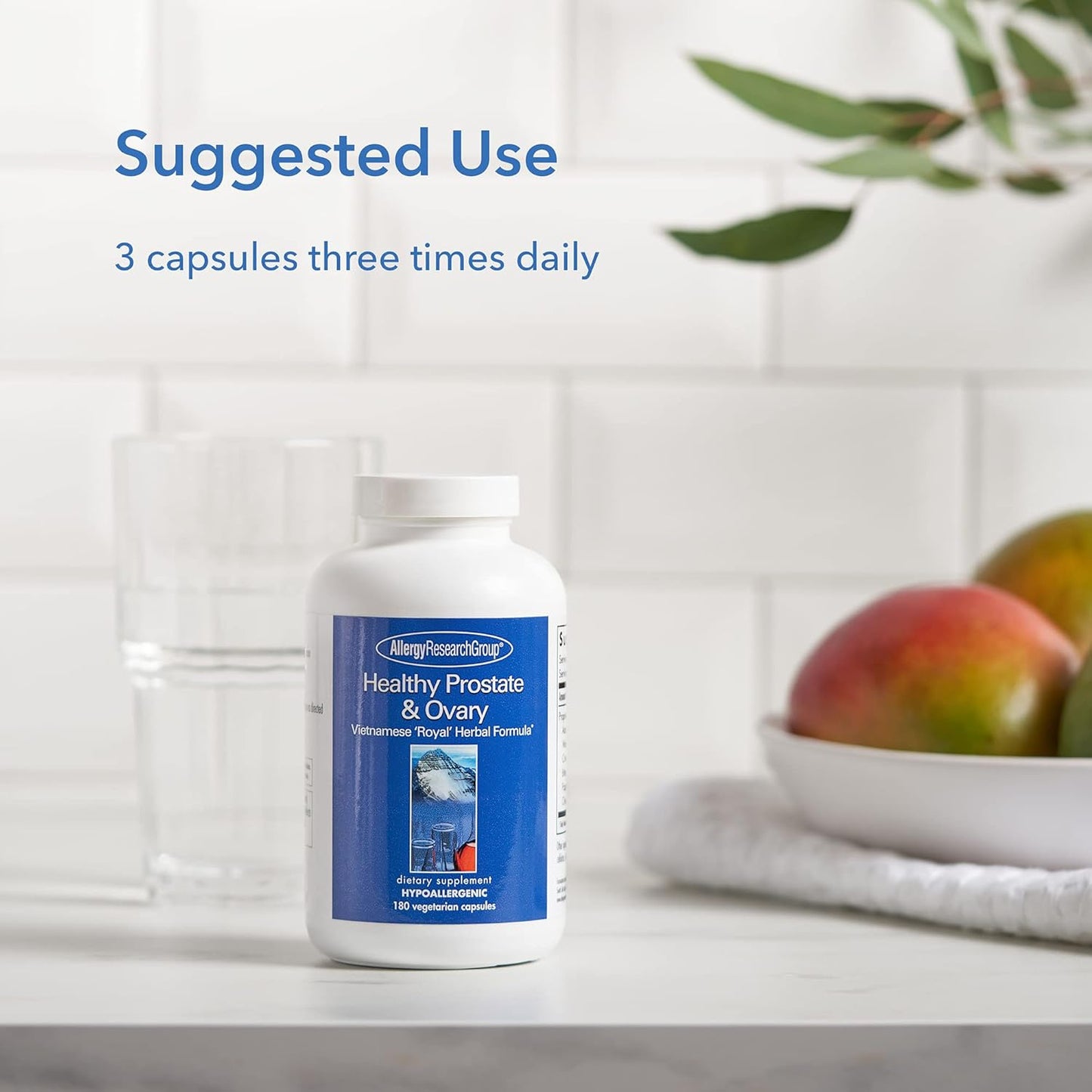 Allergy Research Group Prostate and Ovary Support Supplement - 180 Vegetarian Capsules for Men and Women, Ovarian and Prostate Health
