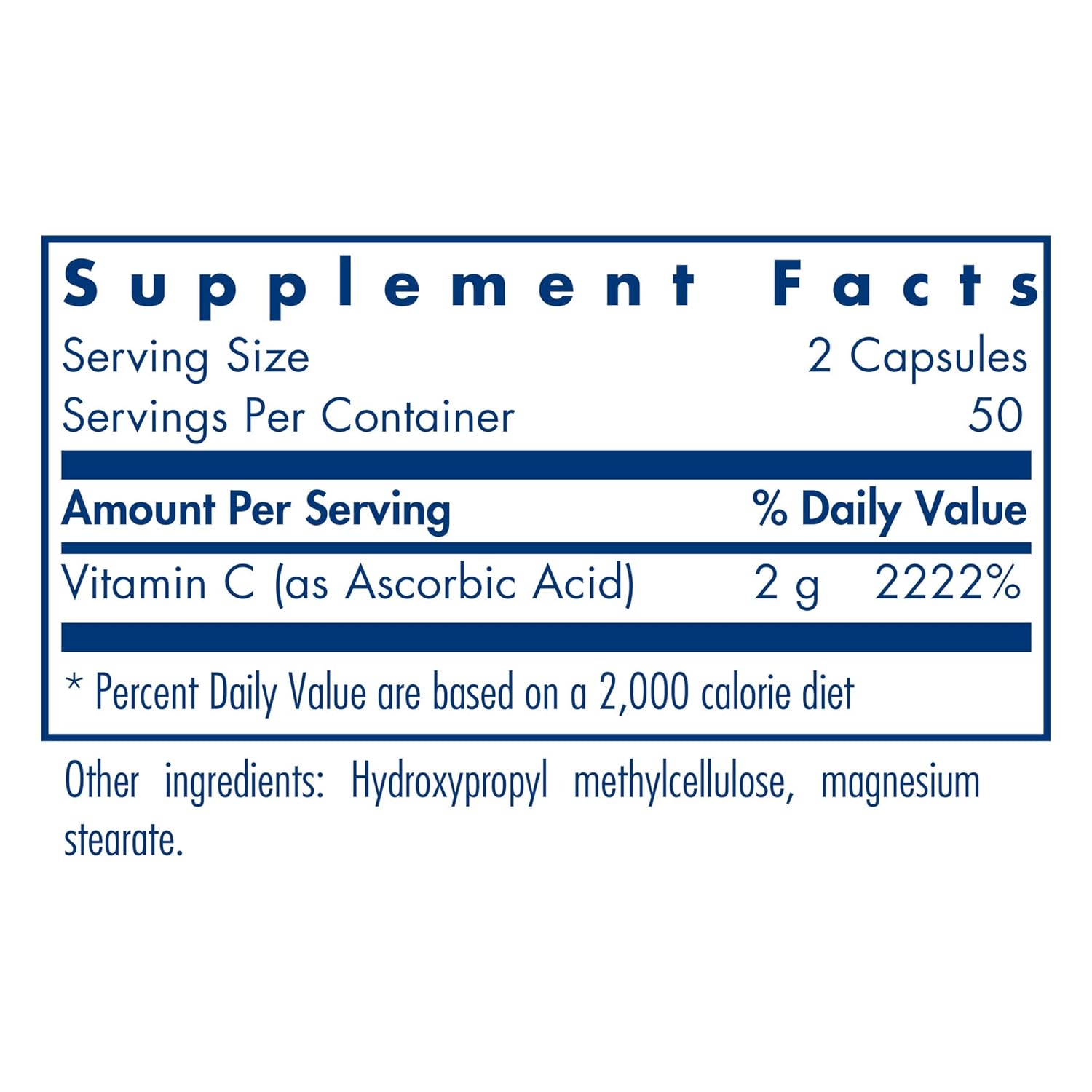 Allergy Research Group Pure Vitamin C - 100 Capsules for Vegetarians