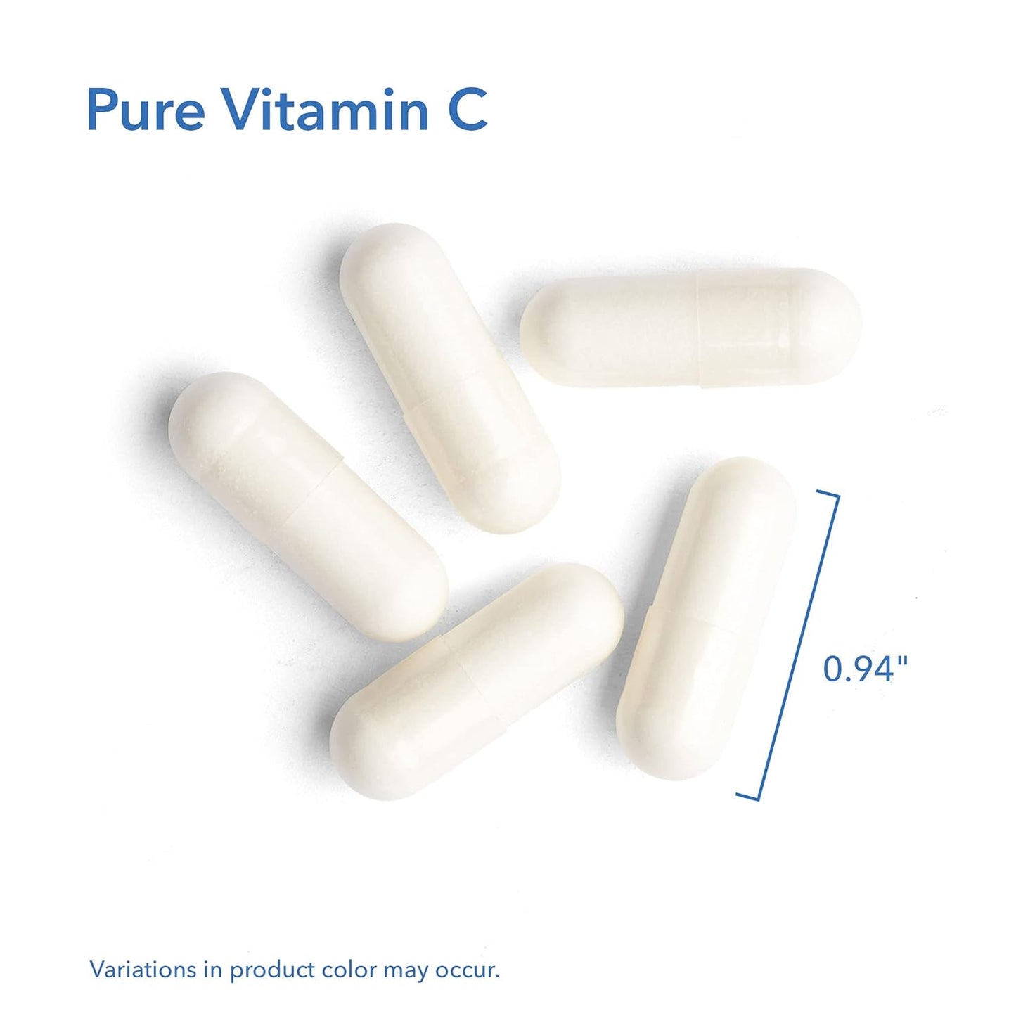 Allergy Research Group Pure Vitamin C - 100 Capsules for Vegetarians