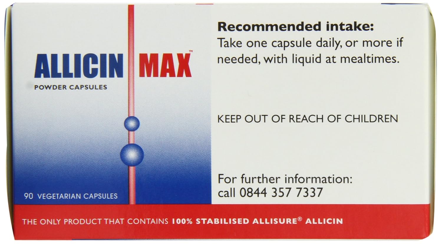 Allicin Max 100% Pure Allicin Supplement - 30 Vegetarian Capsules
