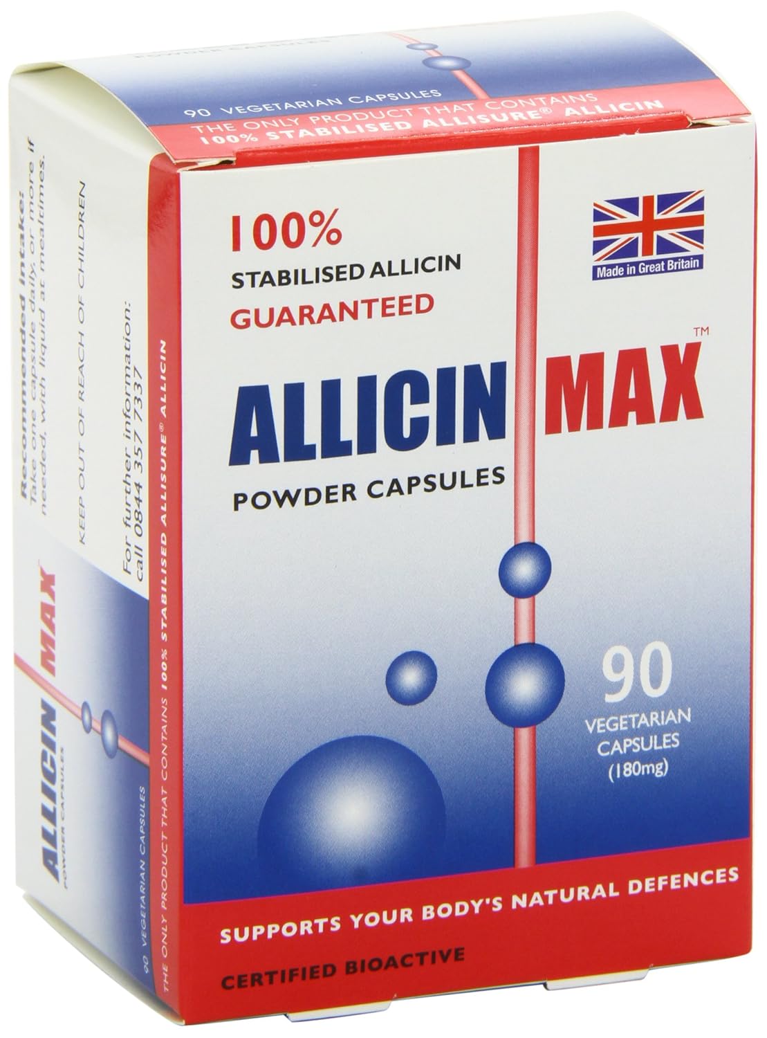 Allicin Max 100% Pure Allicin Supplement - 30 Vegetarian Capsules