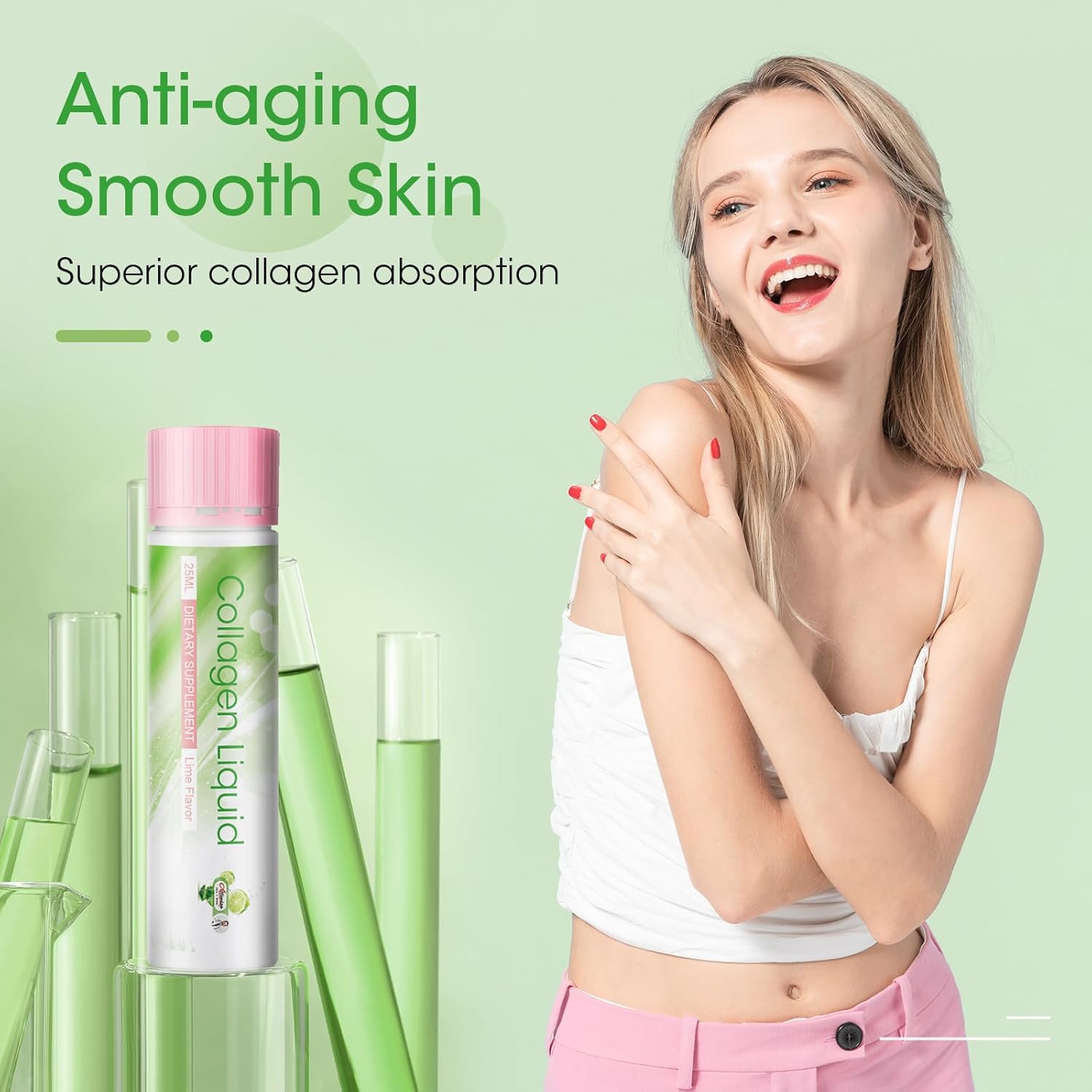 Alliwise 2500mg Liquid Collagen Drink for Women - Beauty Anti-Aging Formula with Marine Collagen Peptides, Glutathione, Vitamin C & Biotin - Skin Revitalization & Moisture Retention - Pack of 30 (Lemon Flavor)