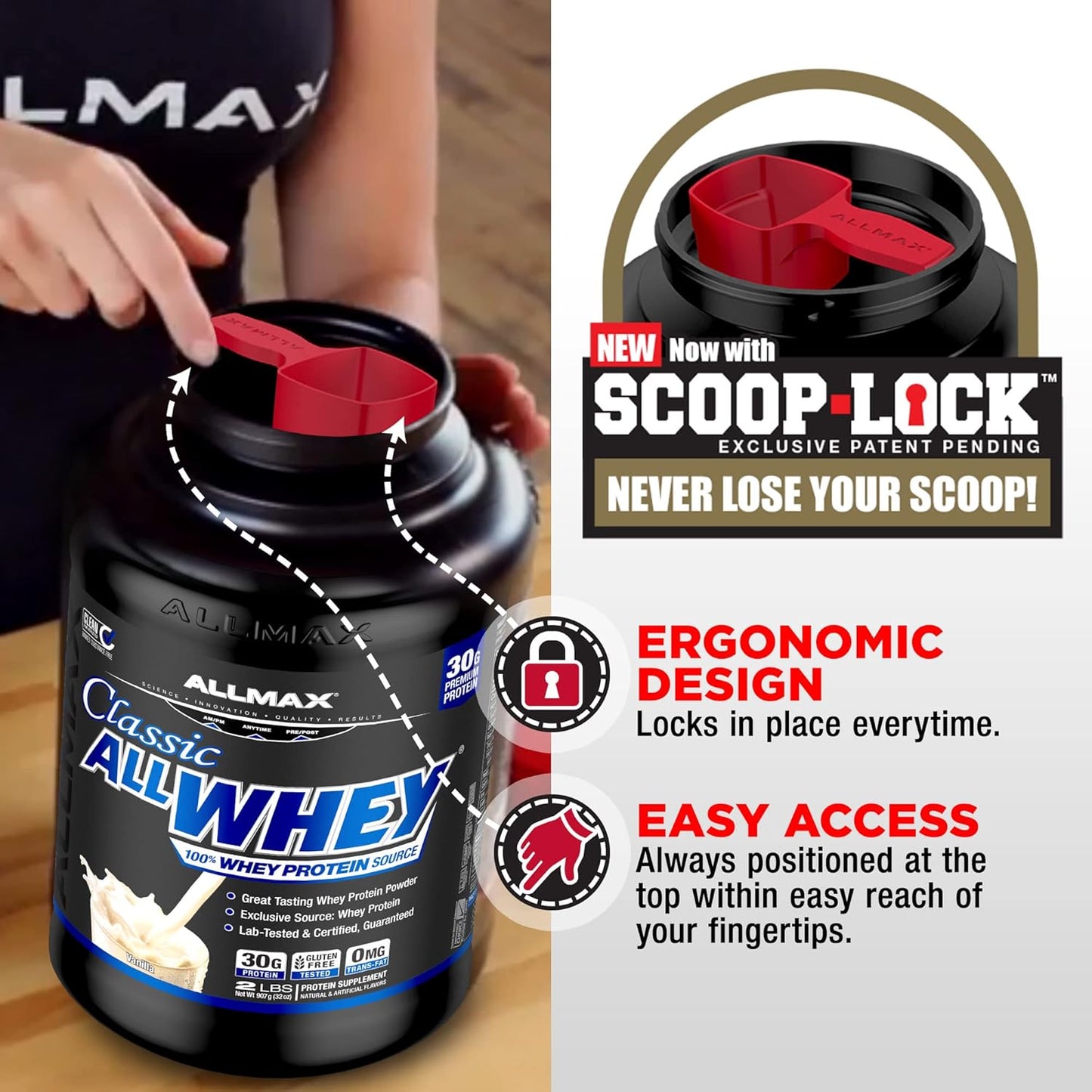 ALLMAX Nutrition AllWhey Classic Whey Protein - Cookies & Cream, 5 lbs - 24g Protein per Serving - Gluten Free - Approx. 49 Servings