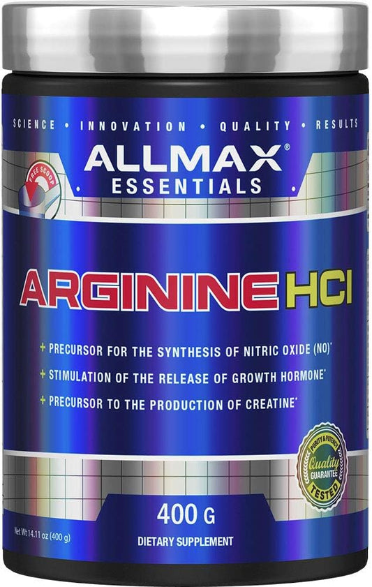 ALLMAX Nutrition ARGININE HCL Powder - 400g - Nitric Oxide Synthesis - Vegan & Gluten-Free - 200 Servings