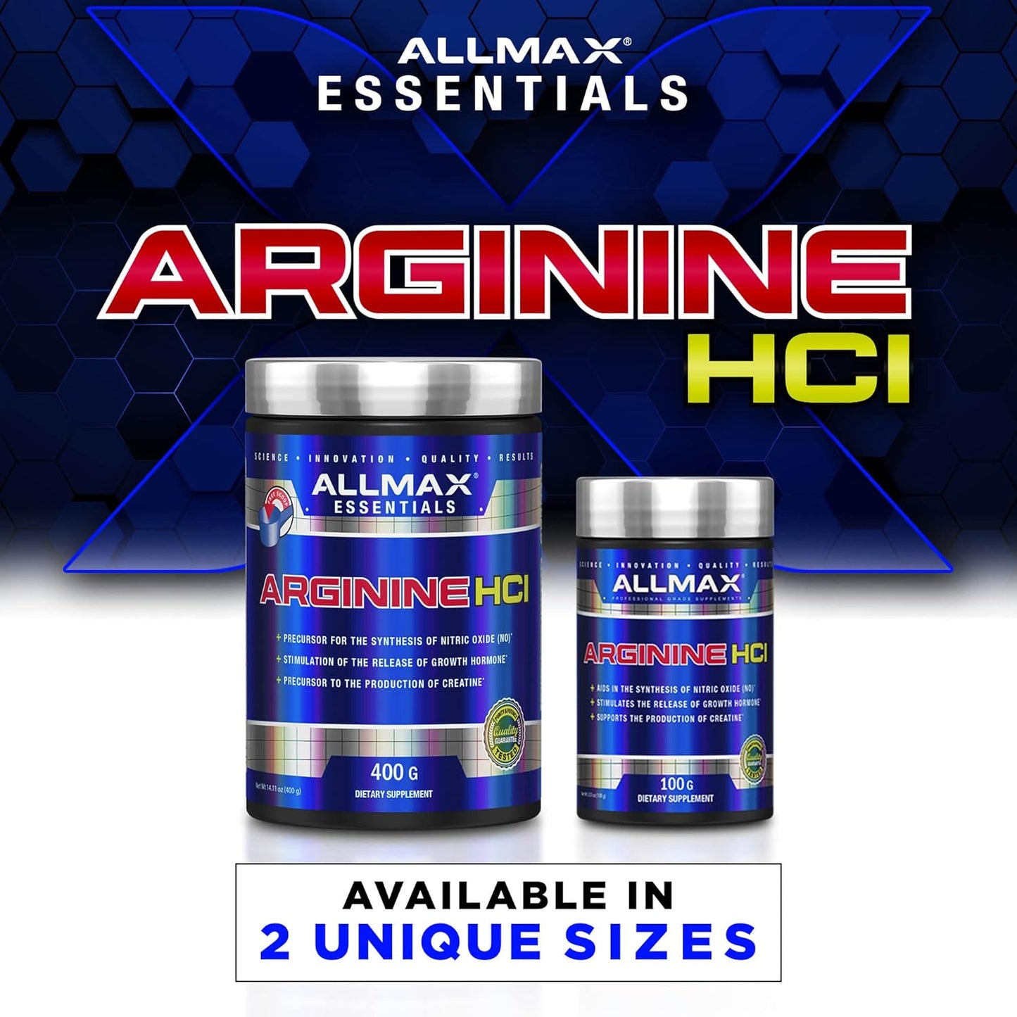 ALLMAX Nutrition ARGININE HCL Powder - 400g - Nitric Oxide Synthesis - Vegan & Gluten-Free - 200 Servings