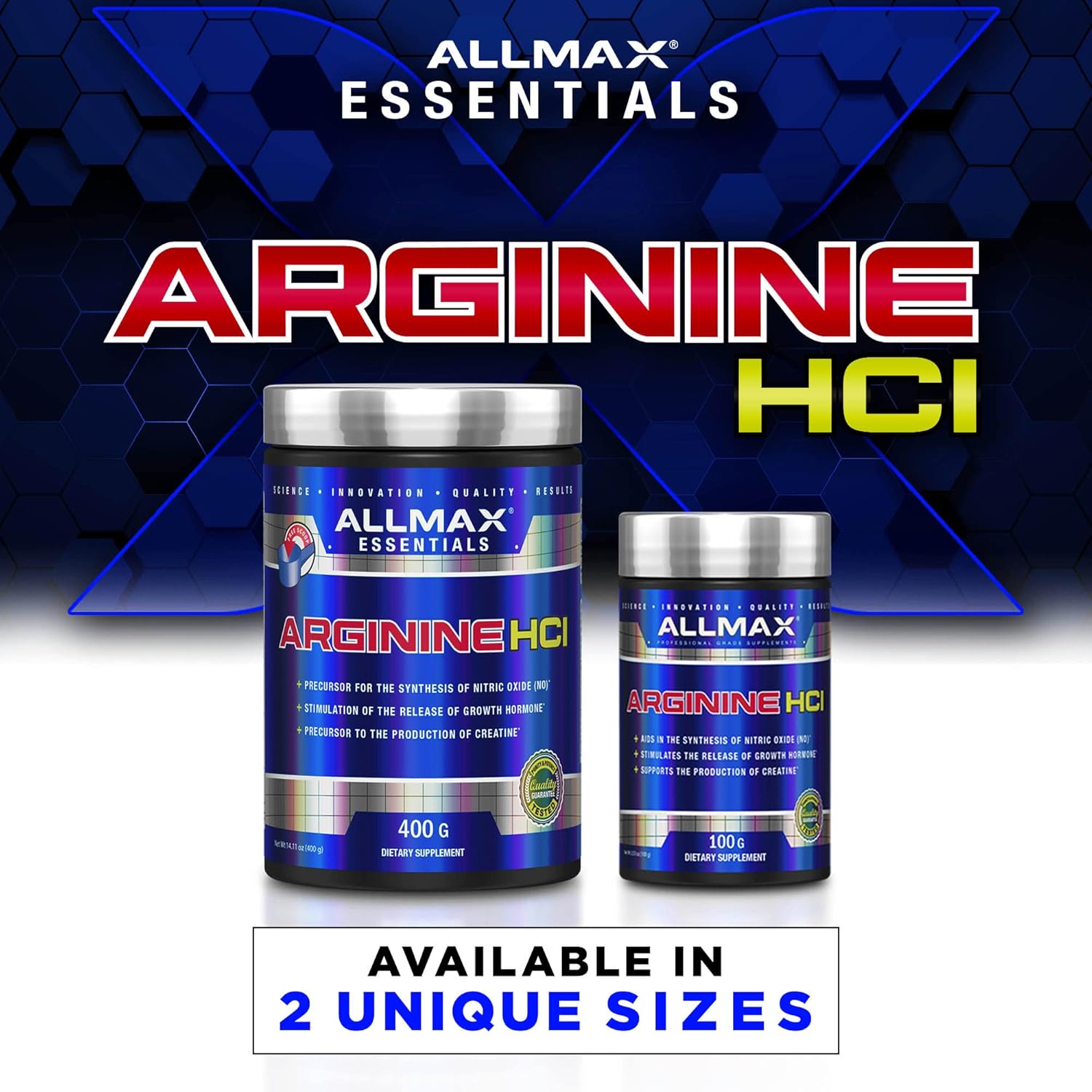 ALLMAX Nutrition ARGININE HCL Powder - 400g - Nitric Oxide Synthesis - Vegan & Gluten-Free - 200 Servings