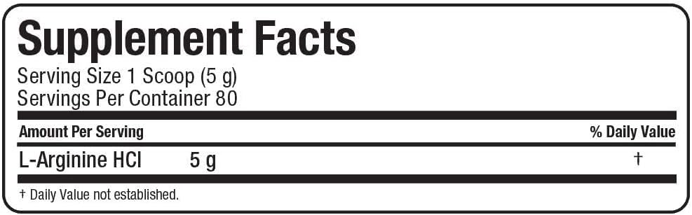 ALLMAX Nutrition ARGININE HCL Powder - 400g - Nitric Oxide Synthesis - Vegan & Gluten-Free - 200 Servings