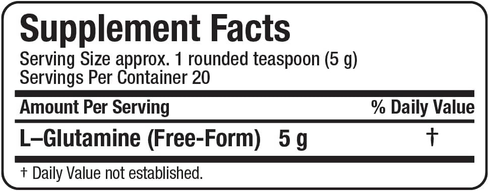 ALLMAX Nutrition Essentials GLUTAMINE Powder - Fermentation-Derived, 100g - Boosts Recovery & Immune Support - Gluten Free, Vegan, 20 Servings