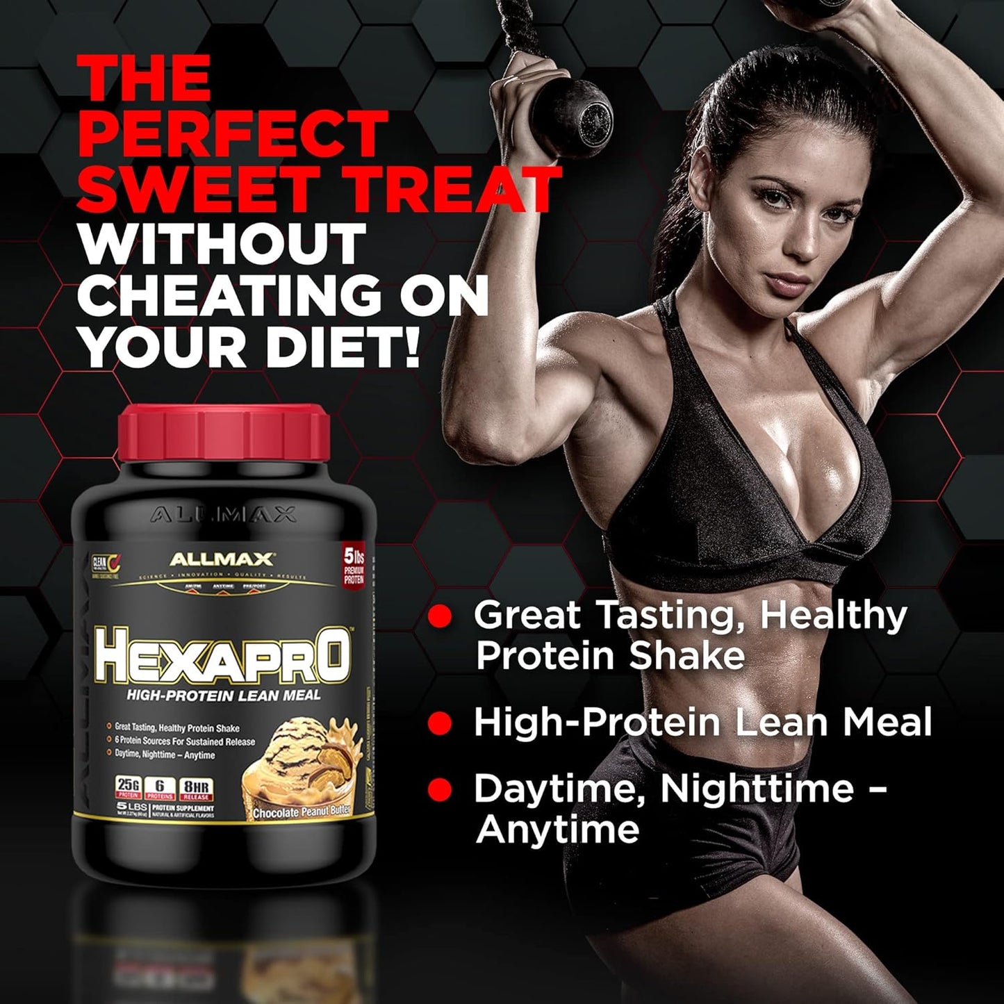ALLMAX Nutrition HEXAPRO French Vanilla Protein Powder - 5 lb Tub - 25g Protein Per Serving - 8-Hour Sustained Release - No Sugar - 52 Servings