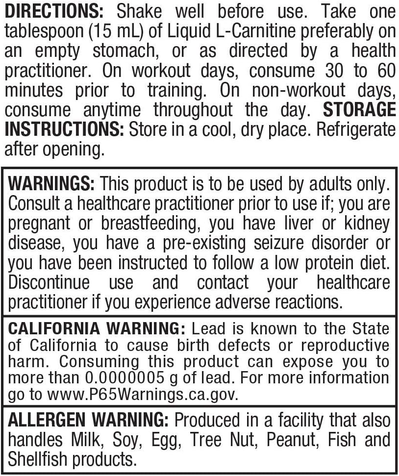 ALLMAX Nutrition Liquid L-Carnitine 1500 + Vitamin B5, 16 oz / 473 ml (Blue Raspberry)