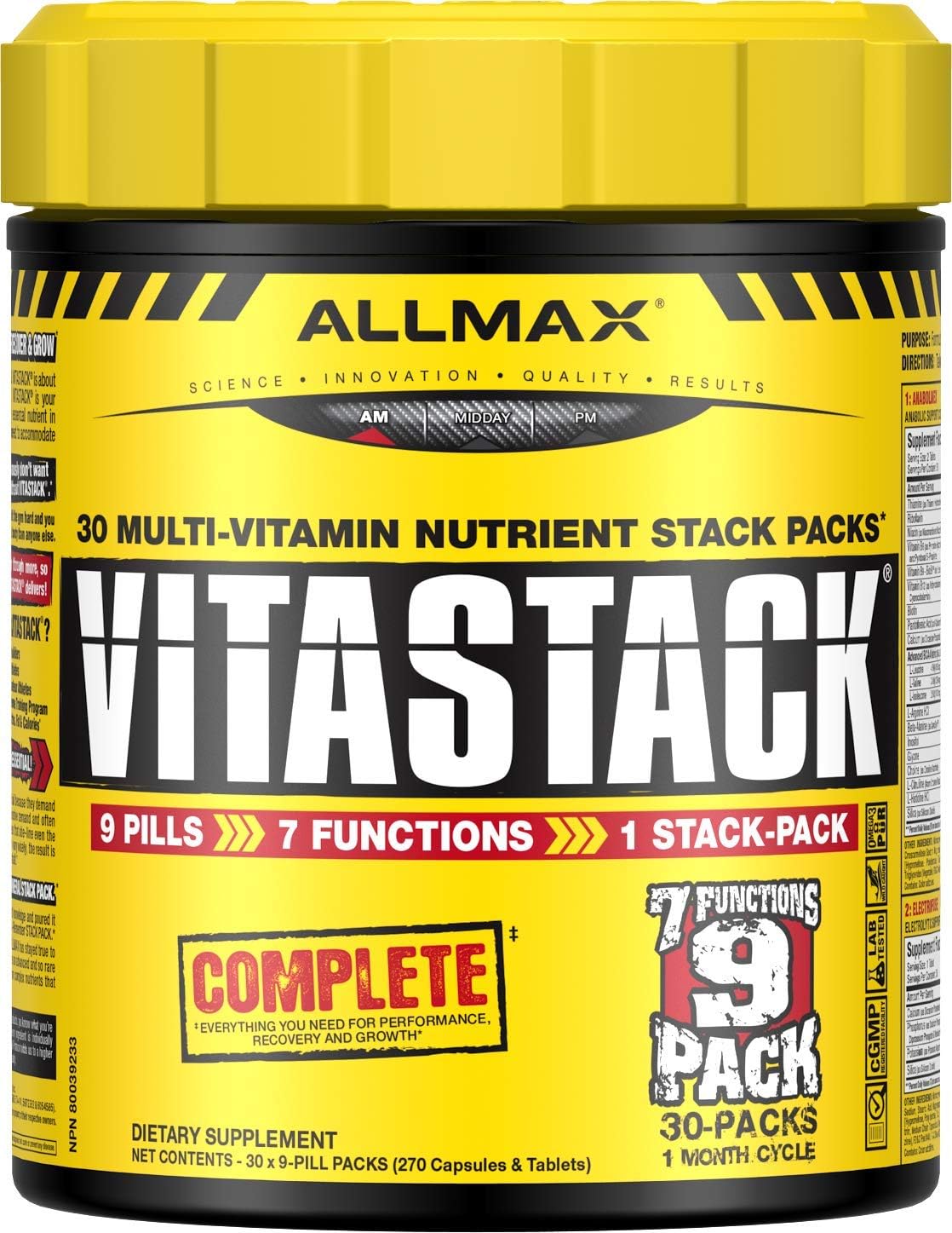ALLMAX Nutrition Vitastack 30 Pack Vitamin and Nutrient Stack Packs